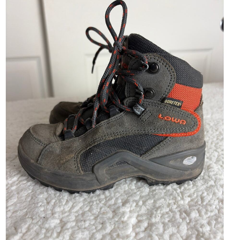 Lowa Kody II Gtx Youth Hiking Boots Size 13 Gore-tex Brown Orange Outdoor